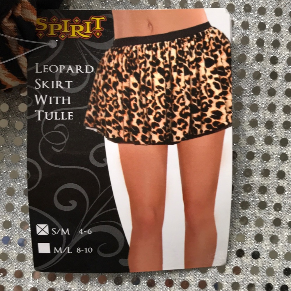 Leopard Printed Skirt with Tulle